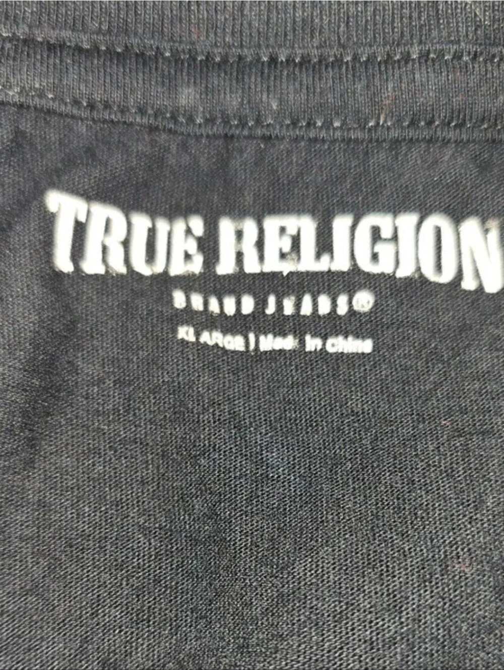 True Religion Men's Black Graphic Logo Tee